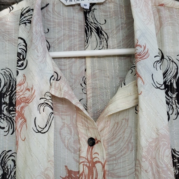 Trina Turk Button Down Shirt Top Blouse Small - Picture 5 of 8